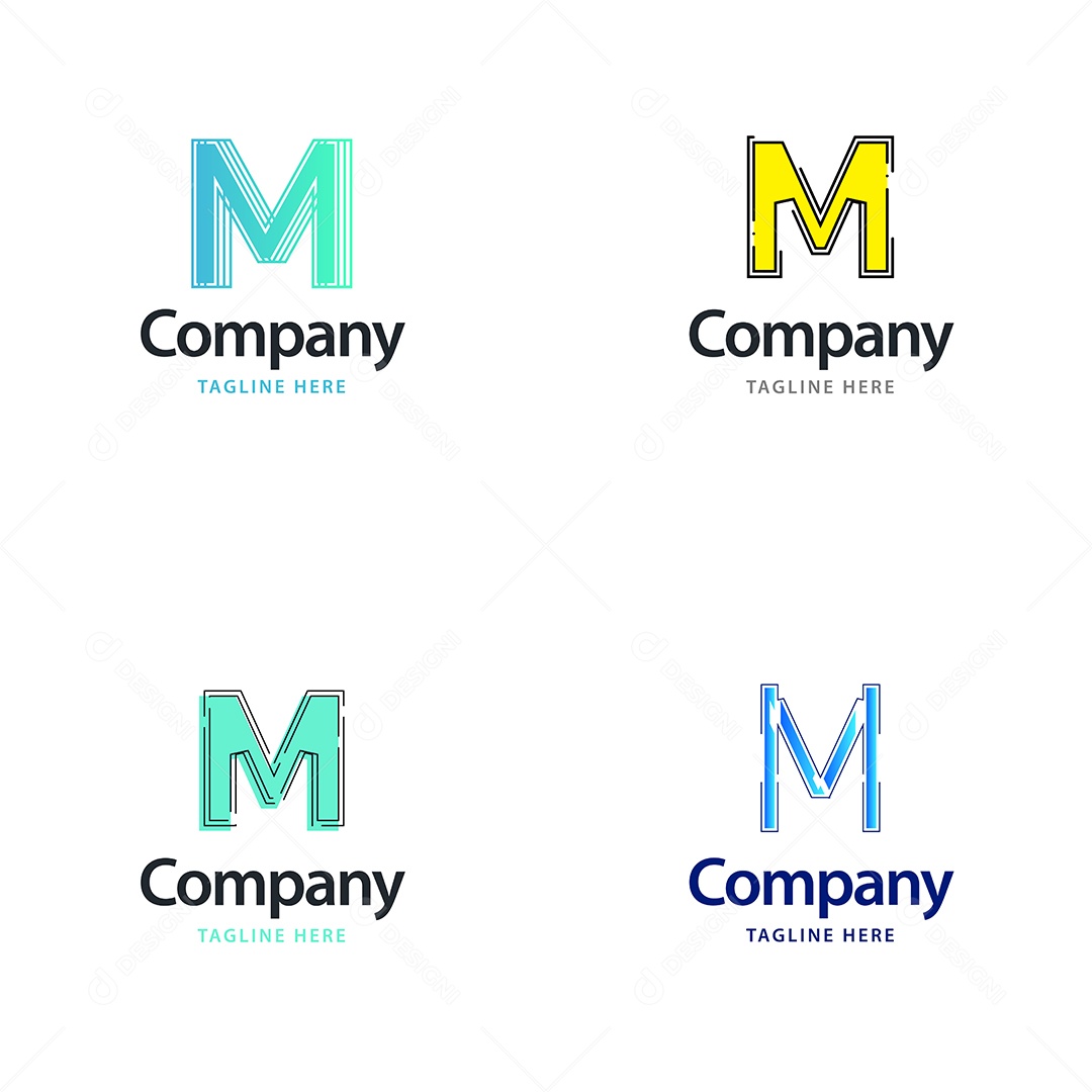 Logo M Personalizada Logotipos Modernos AI Editável