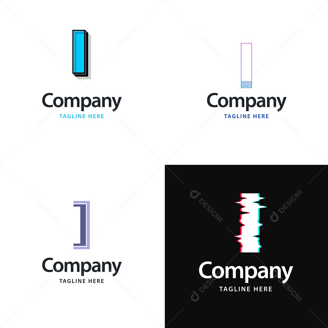 Logo I Personalizada Logotipos Modernos AI Editável