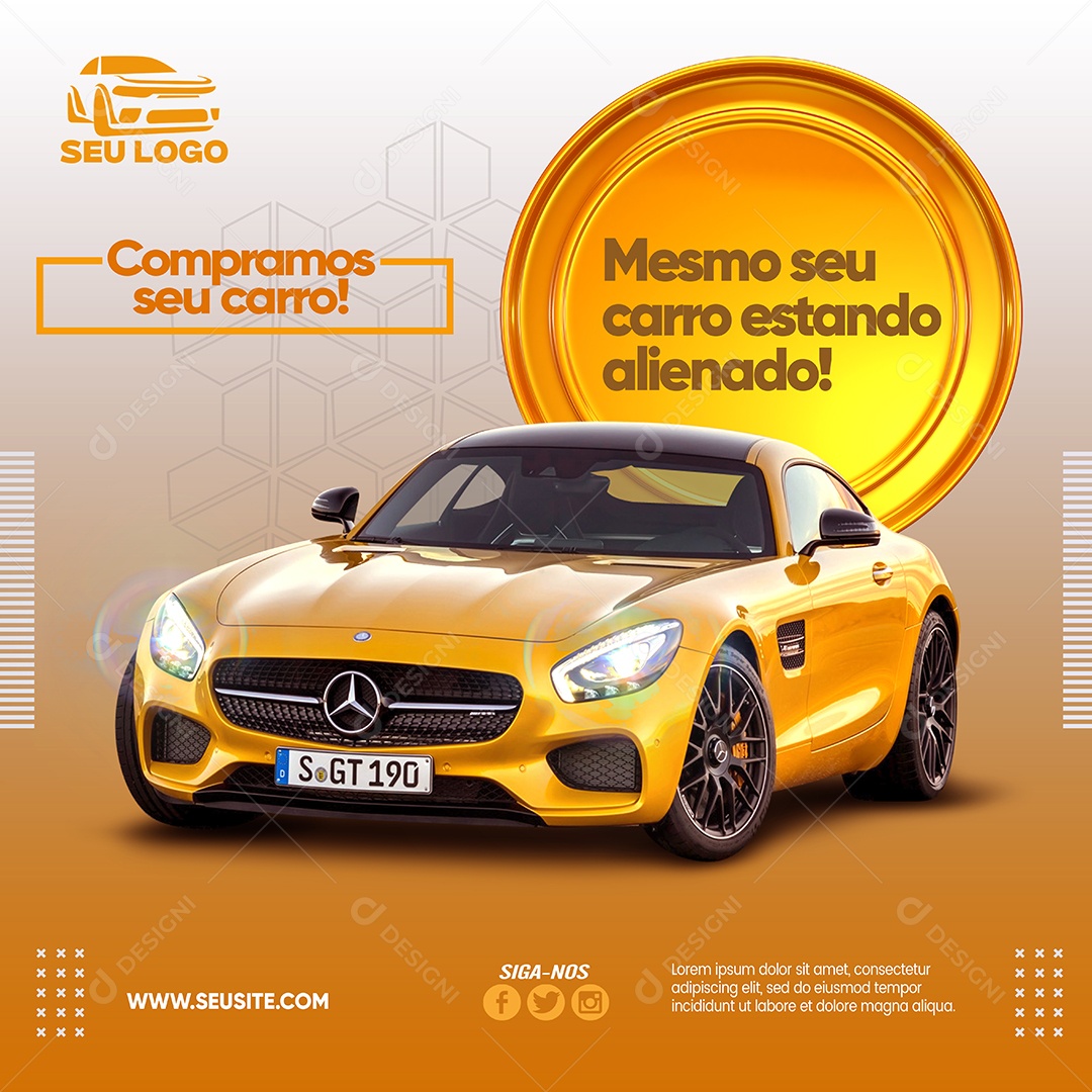 Compramos Seu Carro Mesmo Estando Alienado Social Media PSD Editável