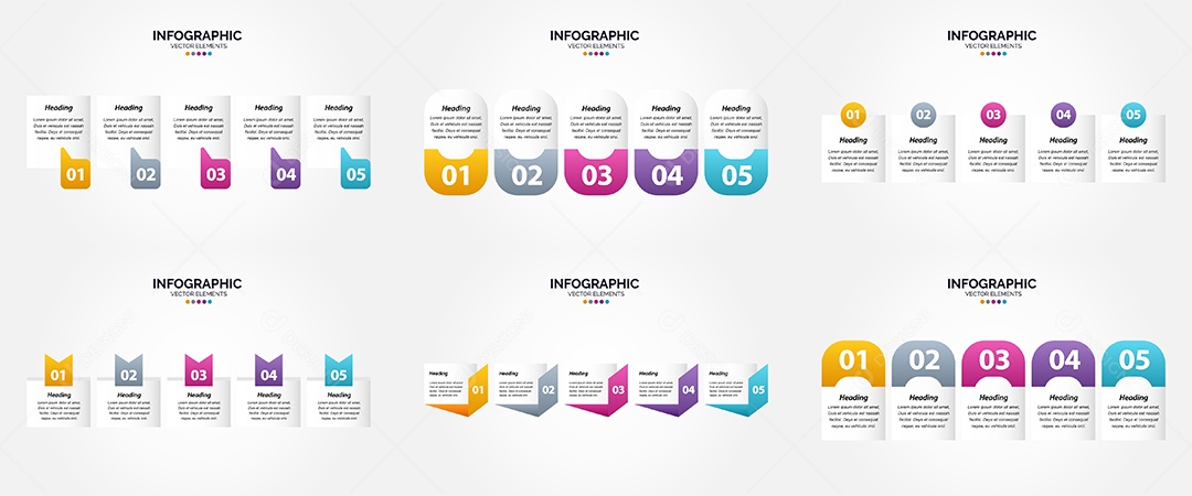 Pacote De Infográficos Vetoriais Vetor EPS