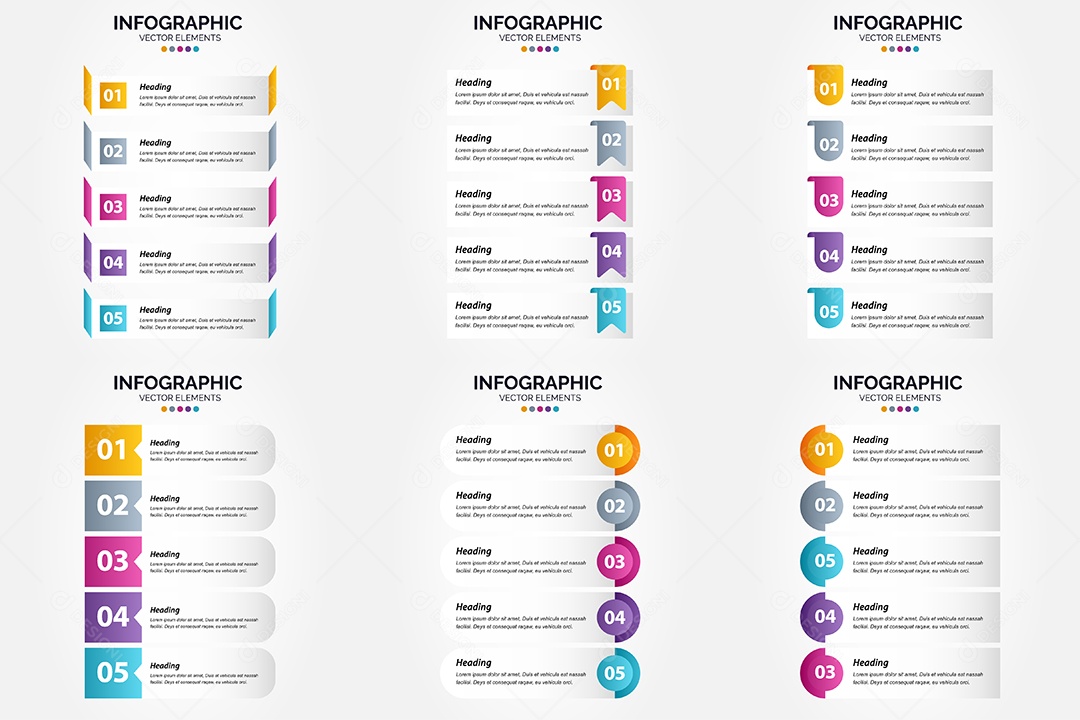 Pacote De Infográficos Vetoriais Vetor EPS