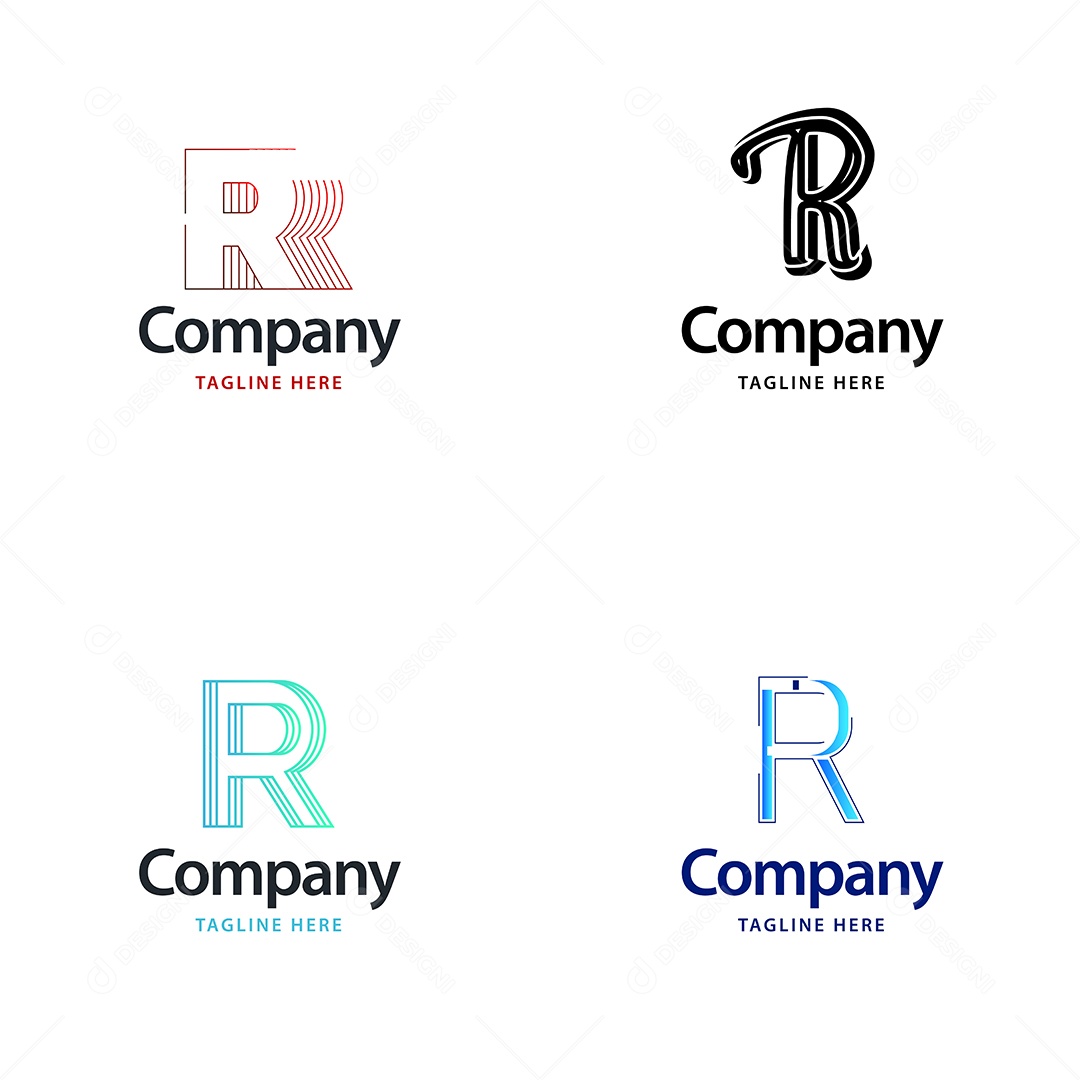 Logo R Personalizada Logotipos Modernos Vetor EPS