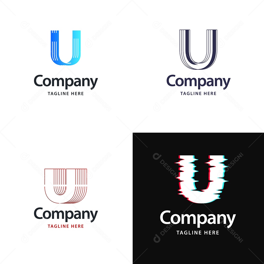 Logo U Personalizada Logotipos Modernos Vetor EPS