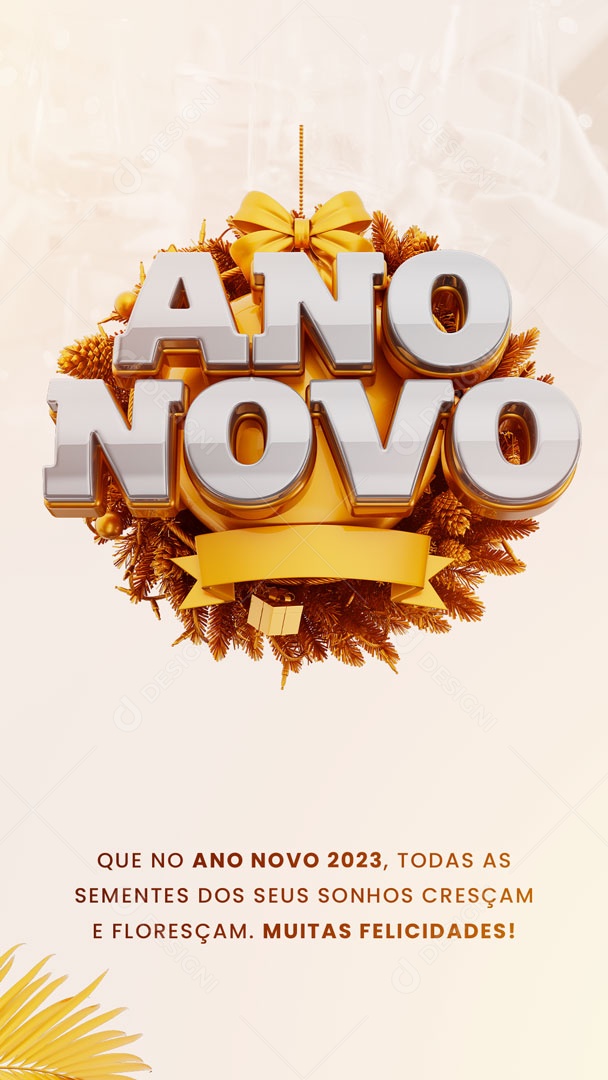 Feliz Ano Novo 2023 Story Social Media PSD Editável