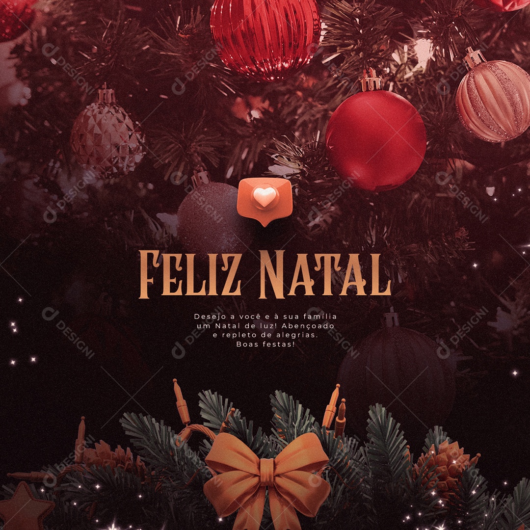 Social Media Desejo a Você e à Sua Família um Natal de Luz Feliz Natal PSD Editável