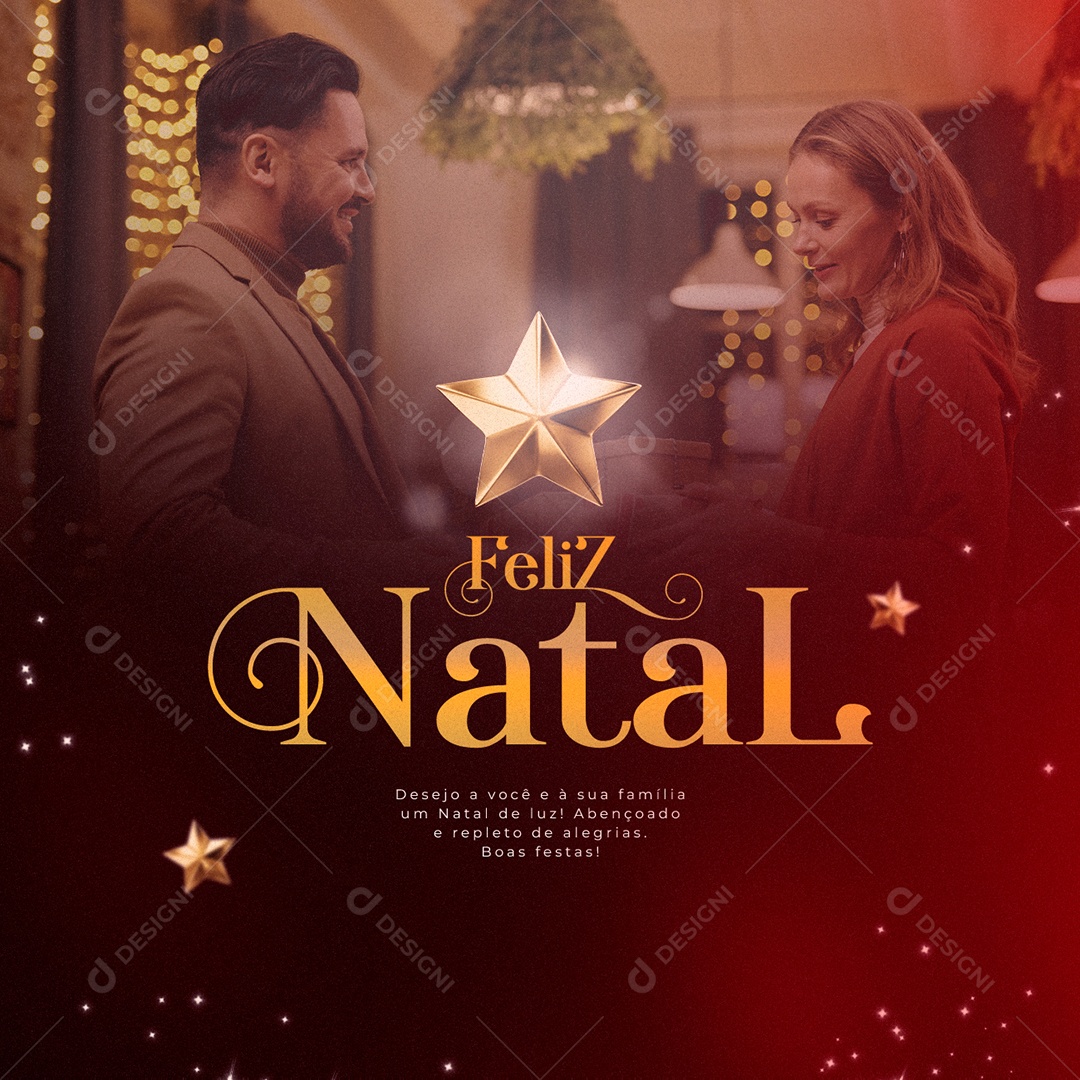 Social Media Desejo a Você e à Sua Família um Natal de Luz Feliz Natal PSD Editável