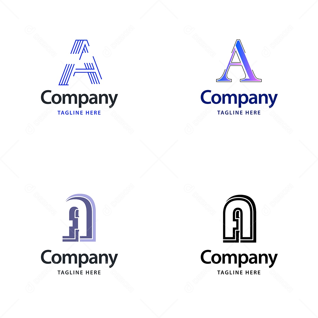 Logo A Personalizada Logotipos Modernos Vetor EPS