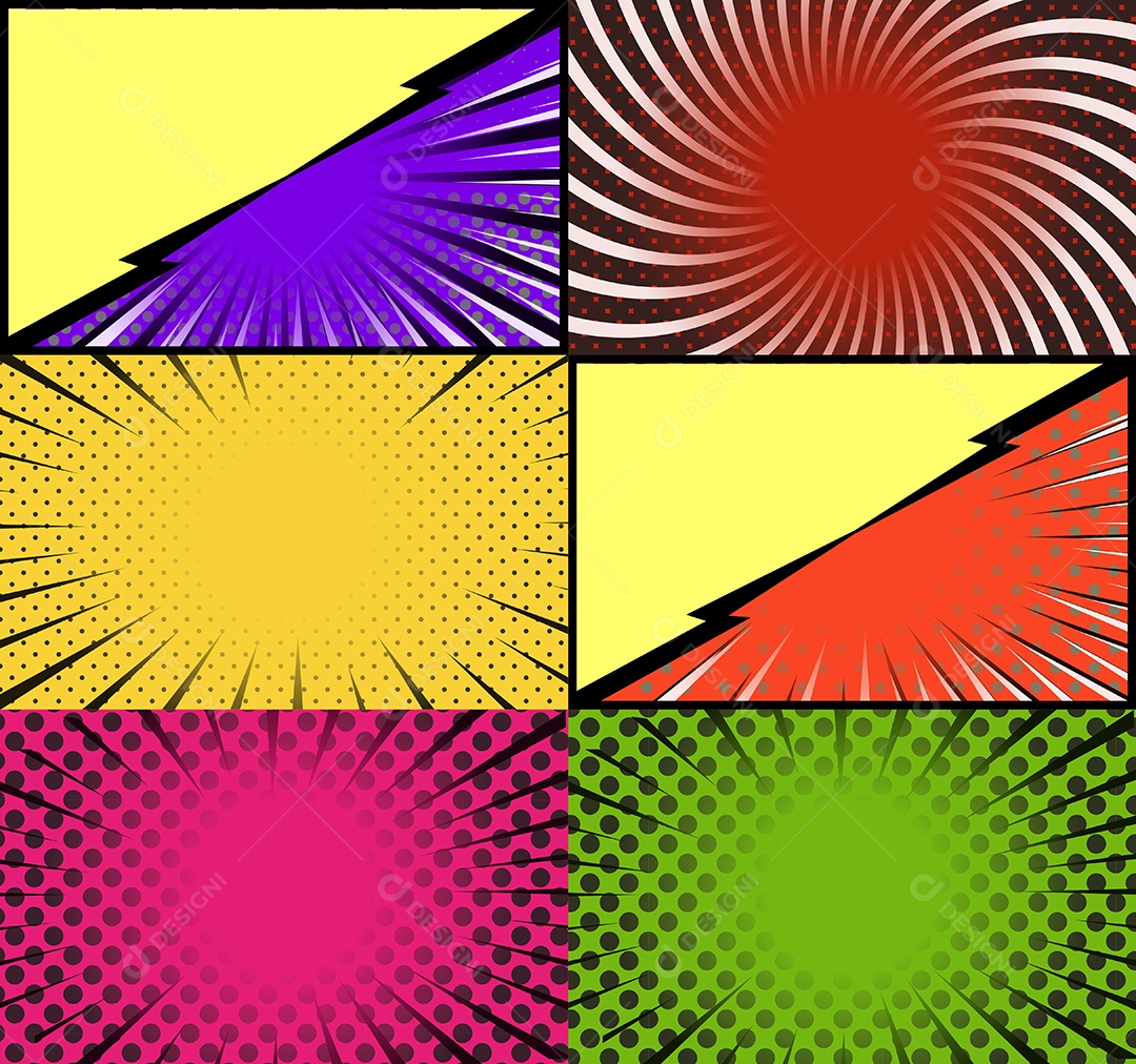 Vetor Retrô De Fundo Em Quadrinhos Coloridos Vetor EPS