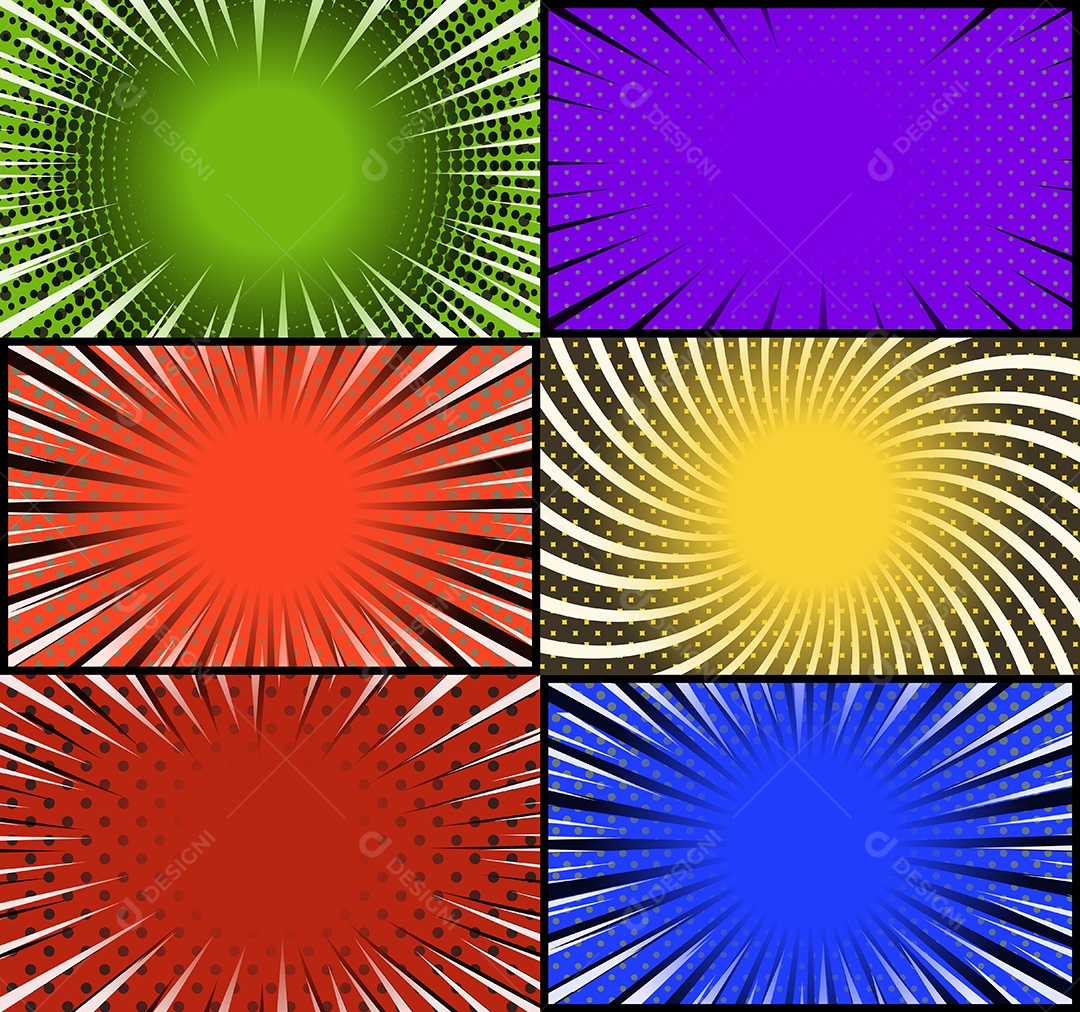 Vetor Retrô De Fundo Em Quadrinhos Coloridos Vetor EPS