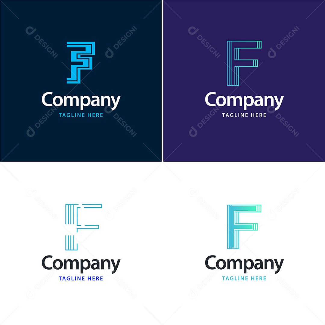 Logo F Personalizada Logotipos Modernos EPS