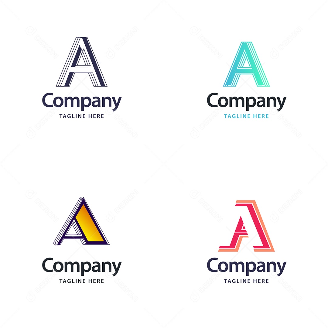 Logo A Personalizada Logotipos Modernos EPS