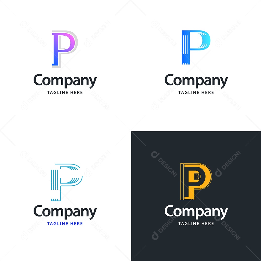 Logo P Personalizada Logotipos Modernos EPS