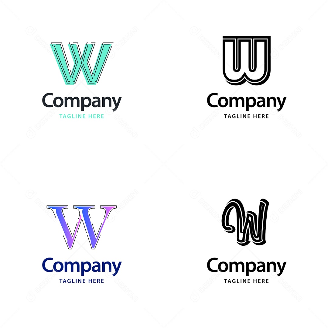 Logo W Personalizada Logotipos Modernos EPS