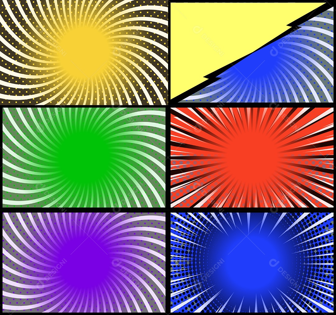 Vetor Retrô de Fundo em Quadrinhos Coloridos Vetor EPS