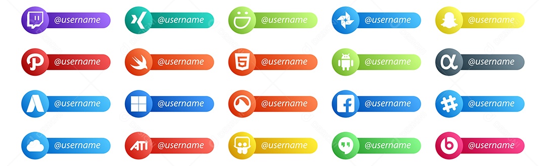 Ícones De Redes Sociais Vetor EPS