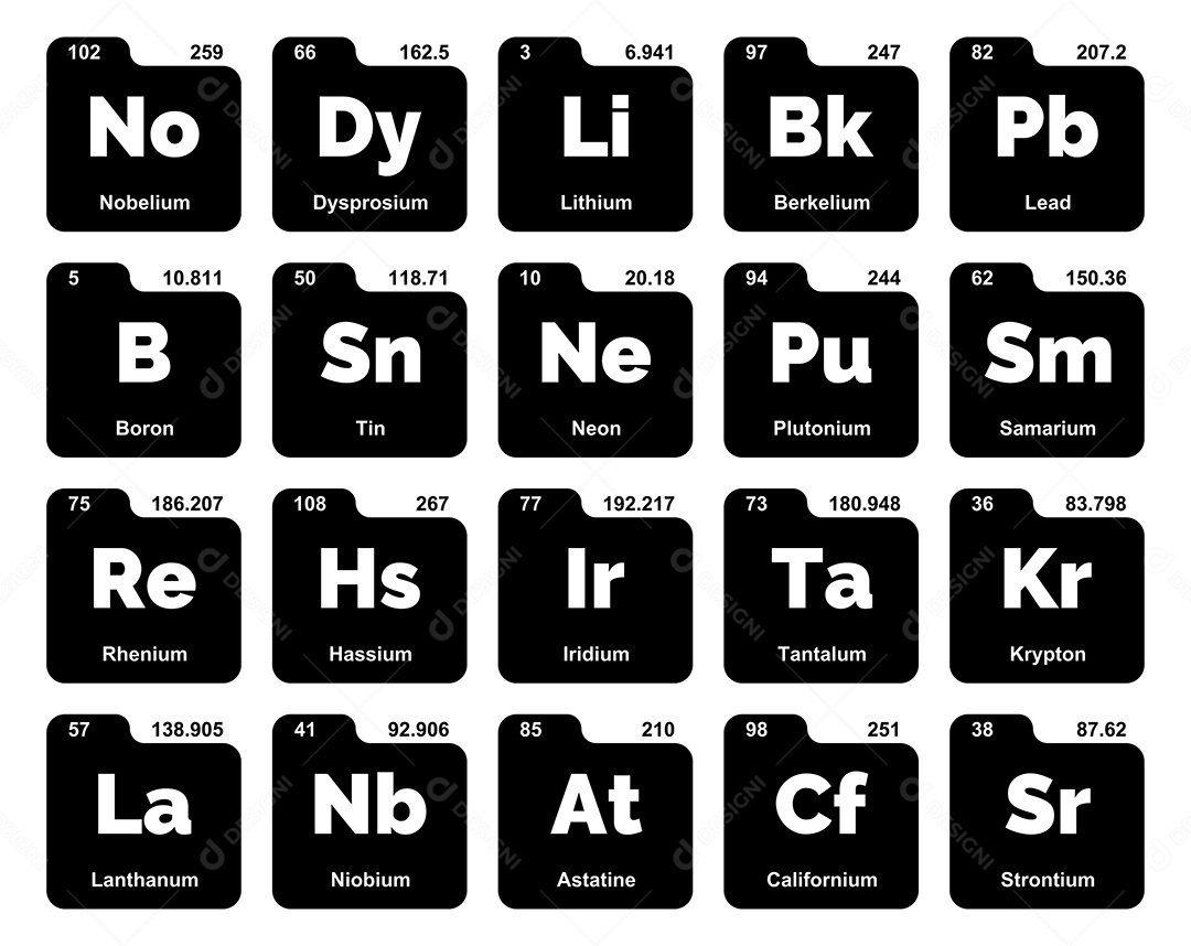 Tabela Periódica Ícones Vetor EPS