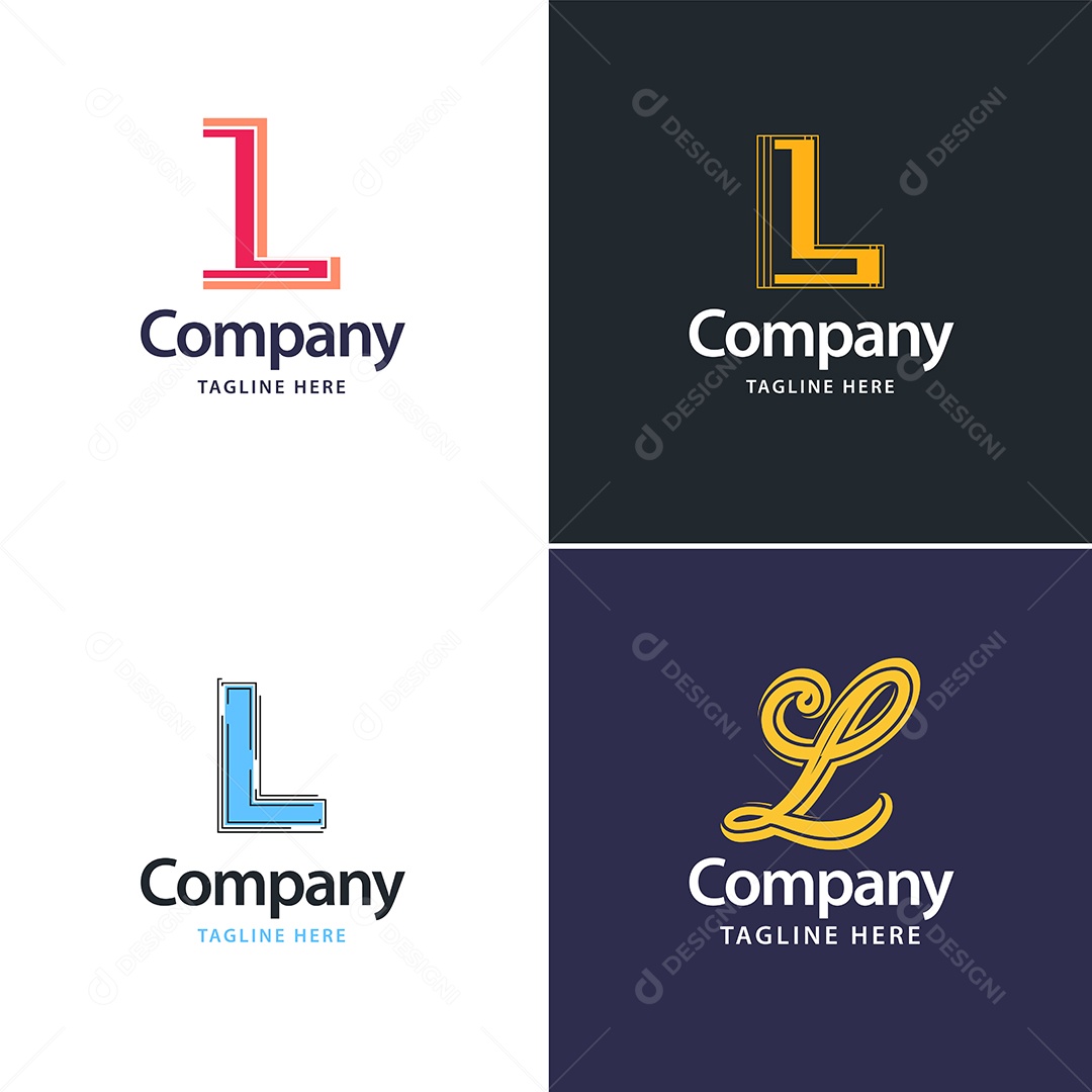 Logo L Personalizada Logotipos Modernos EPS