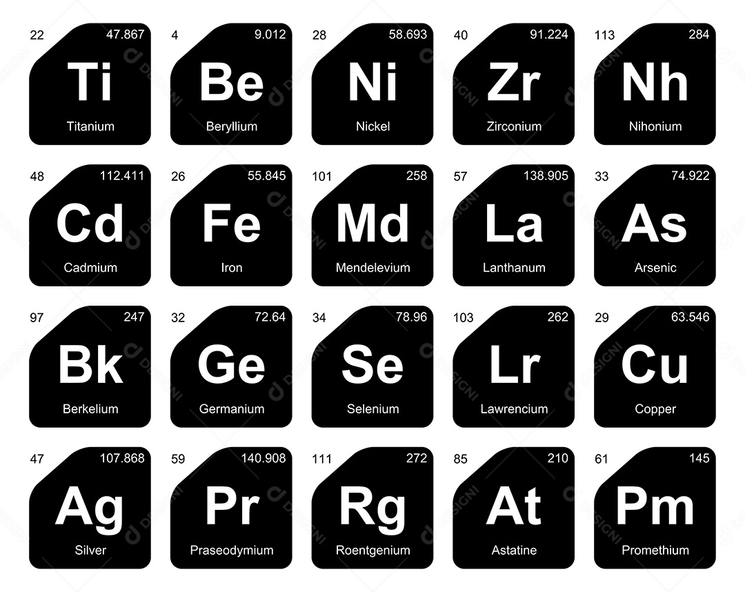 Tabela Periódica Ícones Vetor EPS
