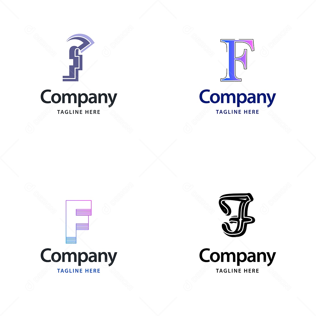 Logo F Personalizada Logotipos Modernos EPS