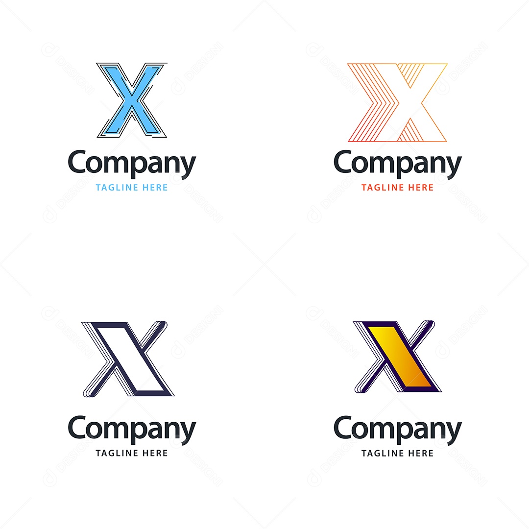 Logo X Personalizada Logotipos Modernos EPS