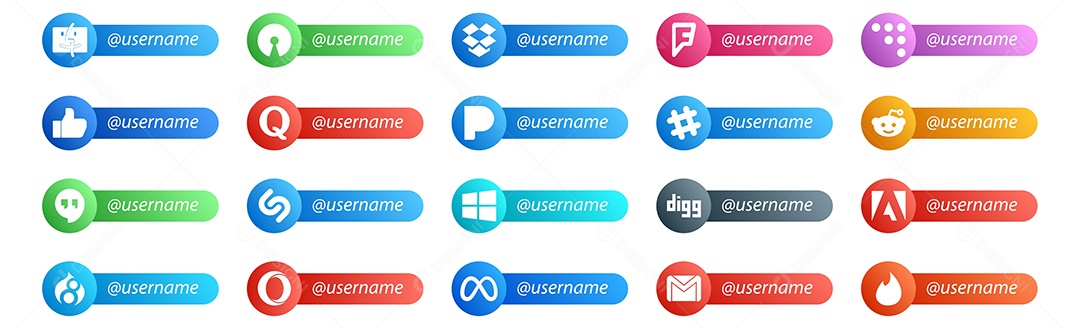 Ícones De Redes Sociais Vetor EPS