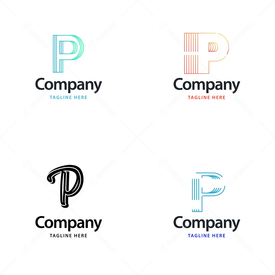 Logo P Personalizada Logotipos Modernos EPS