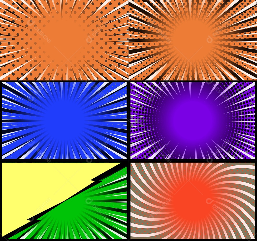 Vetor Retrô de Fundo em Quadrinhos Coloridos Vetor EPS