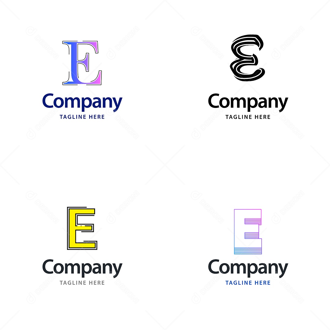 Logo E Personalizada Logotipos Modernos EPS