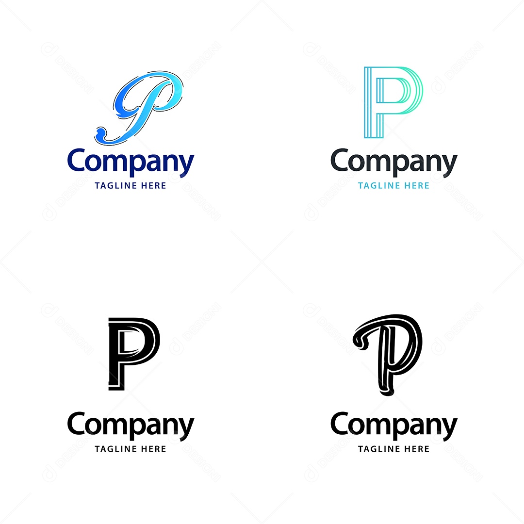 Logo P Logotipos Modernos Vetor EPS