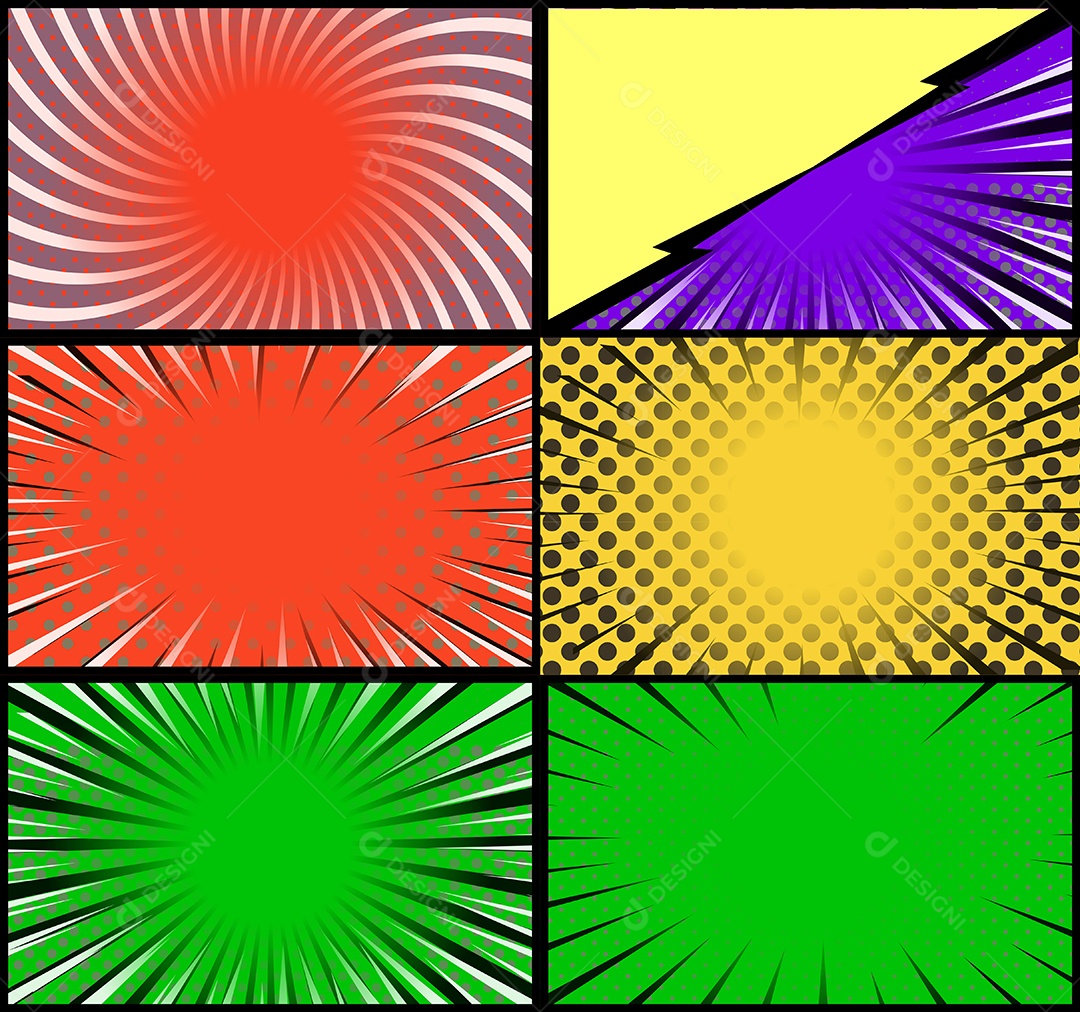 Vetor Retrô De Fundo Em Quadrinhos Coloridos Vetor EPS