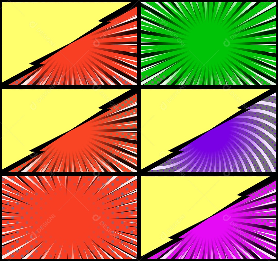 Vetor Retrô De Fundo Em Quadrinhos Coloridos Vetor EPS