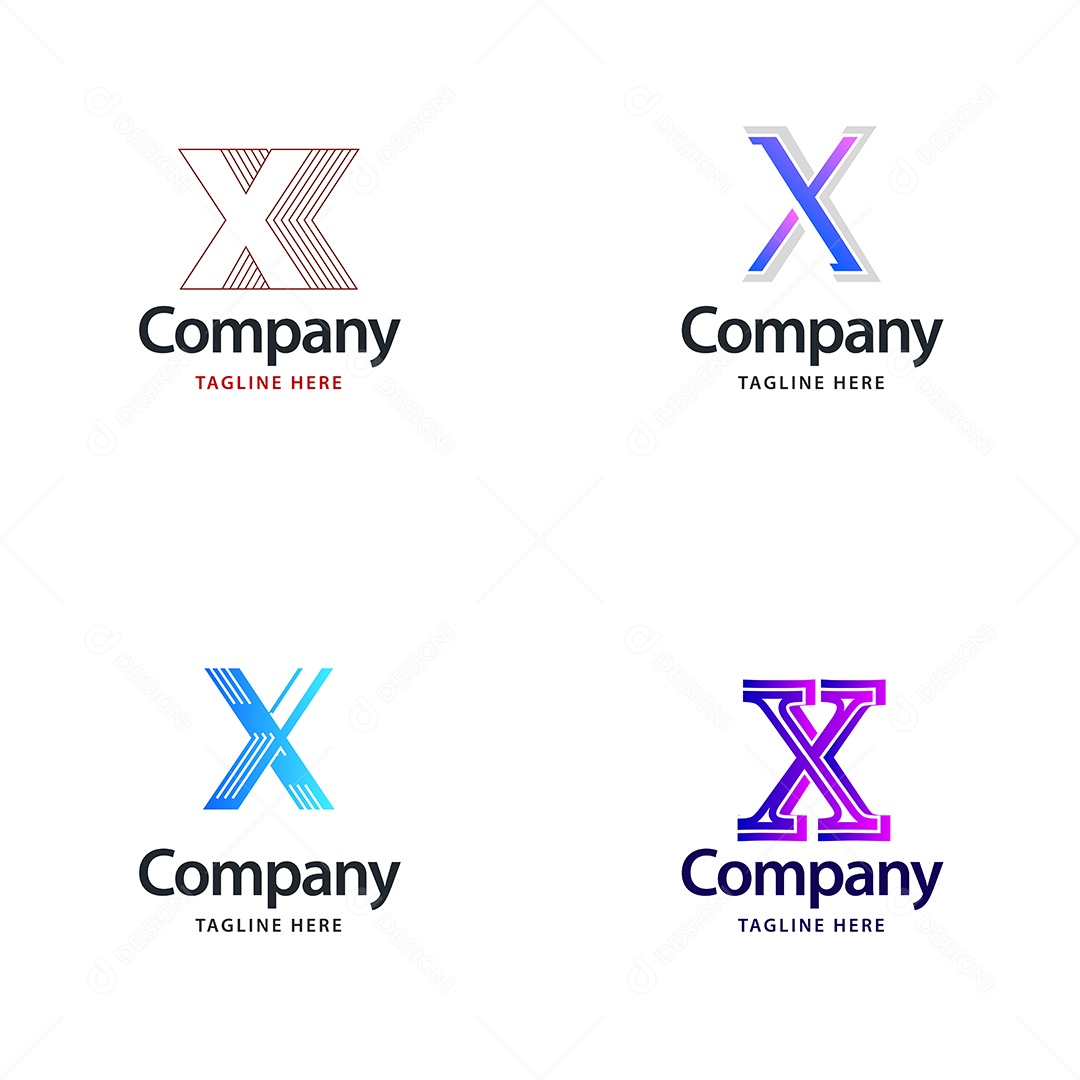Logo X Logotipos Modernos Vetor EPS