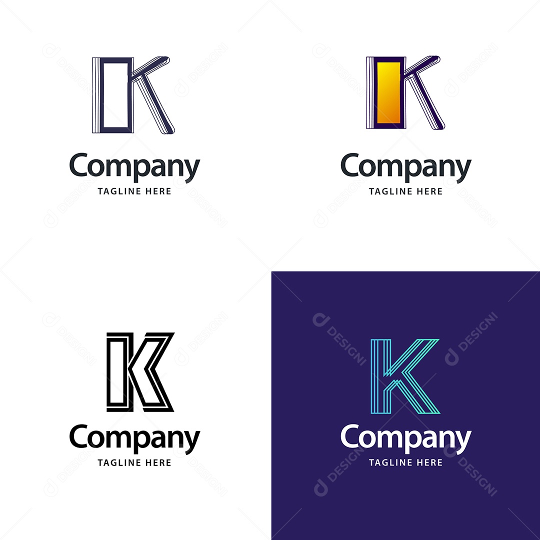 Logo K Logotipos Modernos Vetor EPS