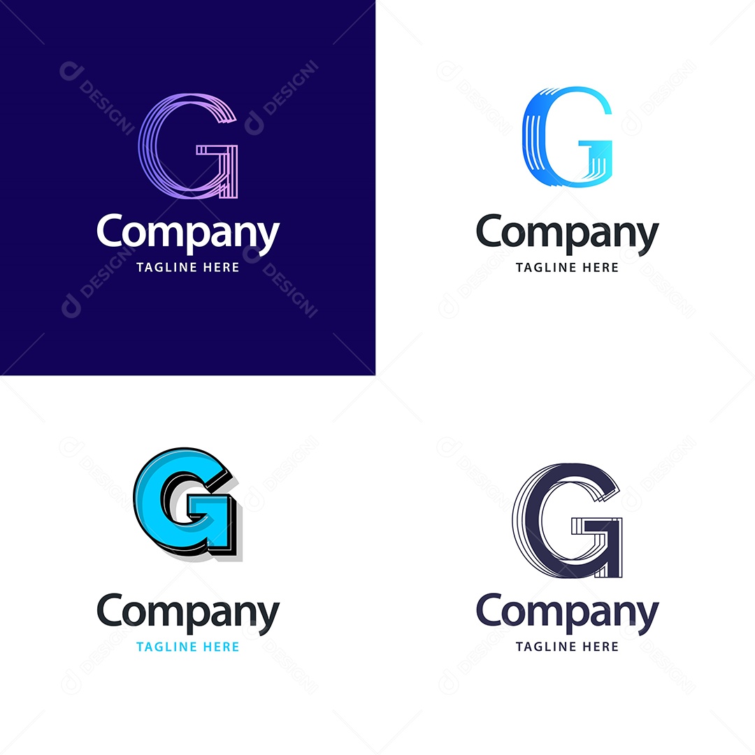 Logo G Logotipos Modernos Vetor EPS
