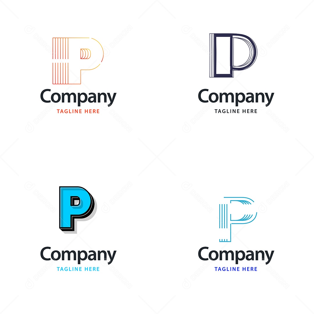 Logo P Logotipos Modernos Vetor EPS