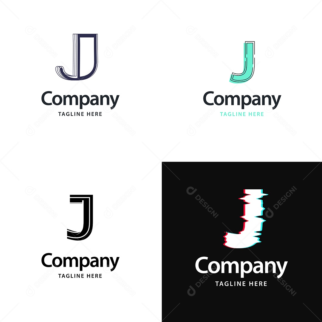 Logo J Logotipos Modernos Vetor EPS