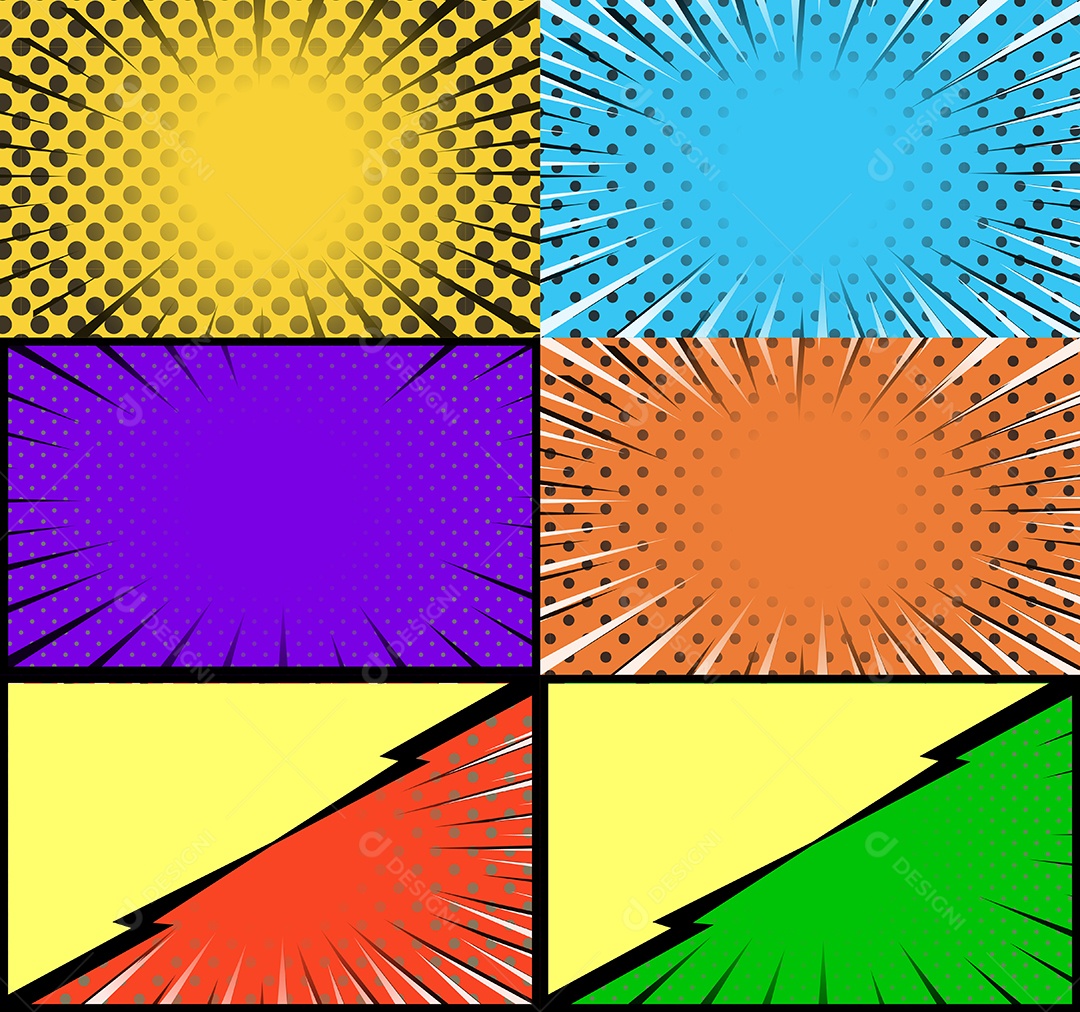 Vetor Retrô De Fundo Em Quadrinhos Coloridos Vetor EPS