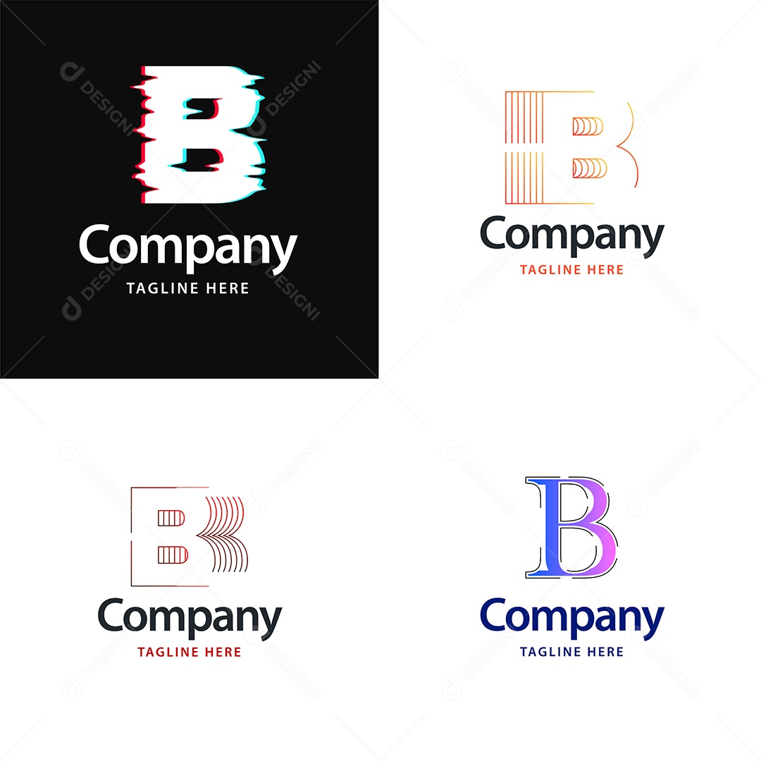 Logo B Logotipos Modernos Vetor EPS