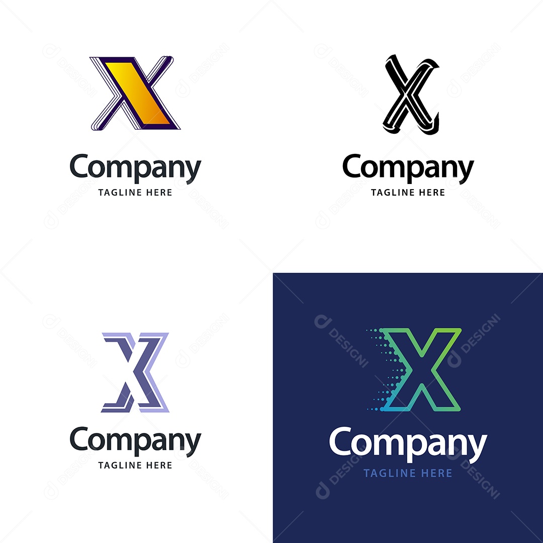 Logo X Logotipos Modernos Vetor EPS