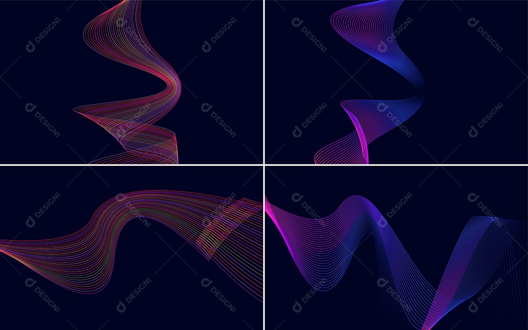 Ondas Sonoras Coloridas Dinâmicas De Linhas Vetor EPS