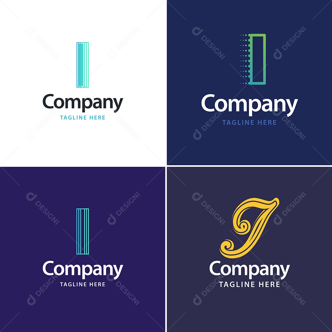 Logo I Personalizada Logotipos Modernos EPS
