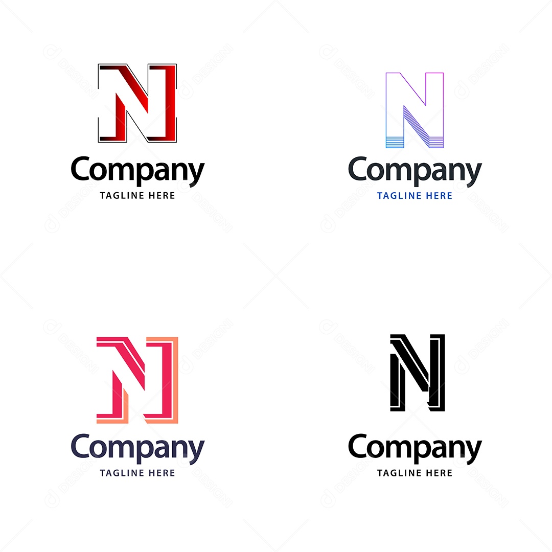 Logo N Personalizada Logotipos Modernos EPS
