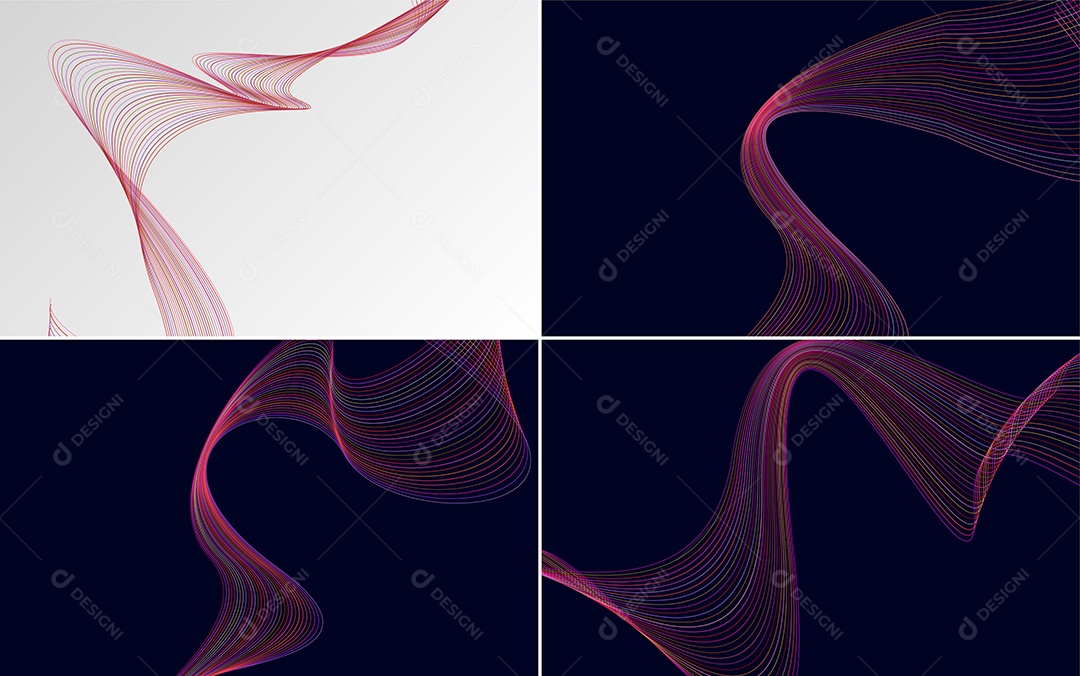 Ondas Sonoras Coloridas Dinâmicas De Linhas Vetor EPS