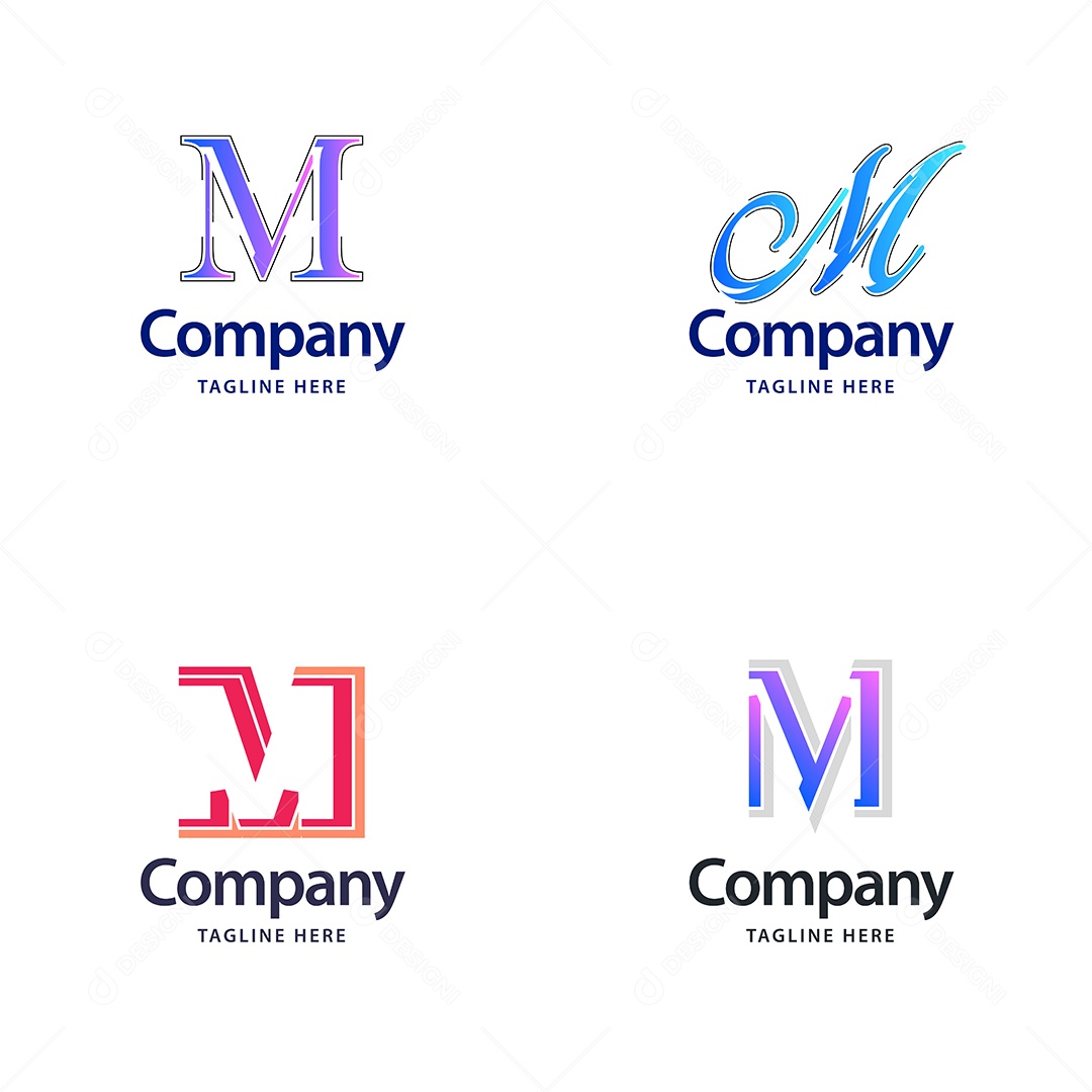 Logo M Personalizada Logotipos Modernos EPS