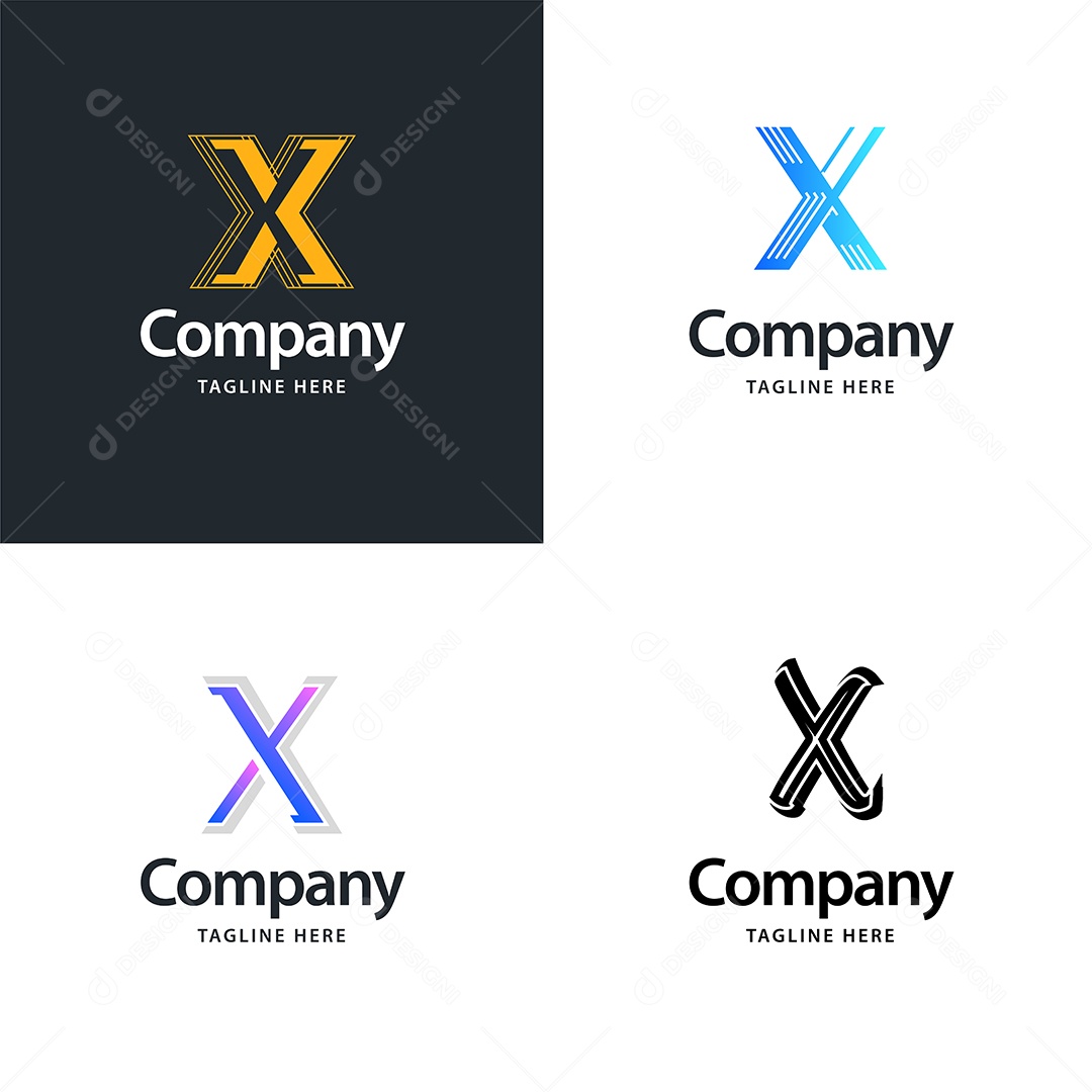 Logo X Personalizada Logotipos Modernos EPS