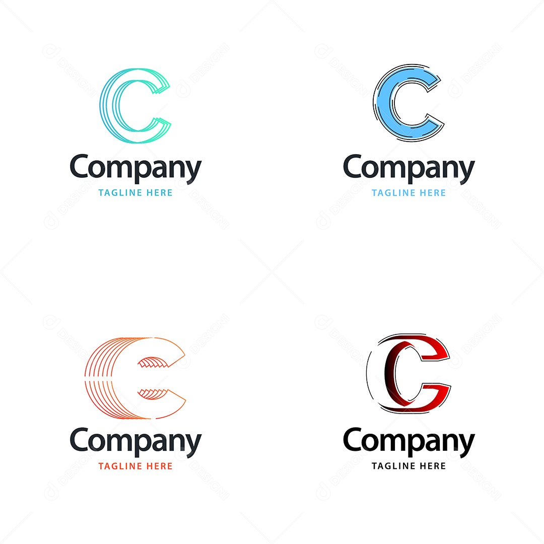 Logo C Personalizada Logotipos Modernos EPS