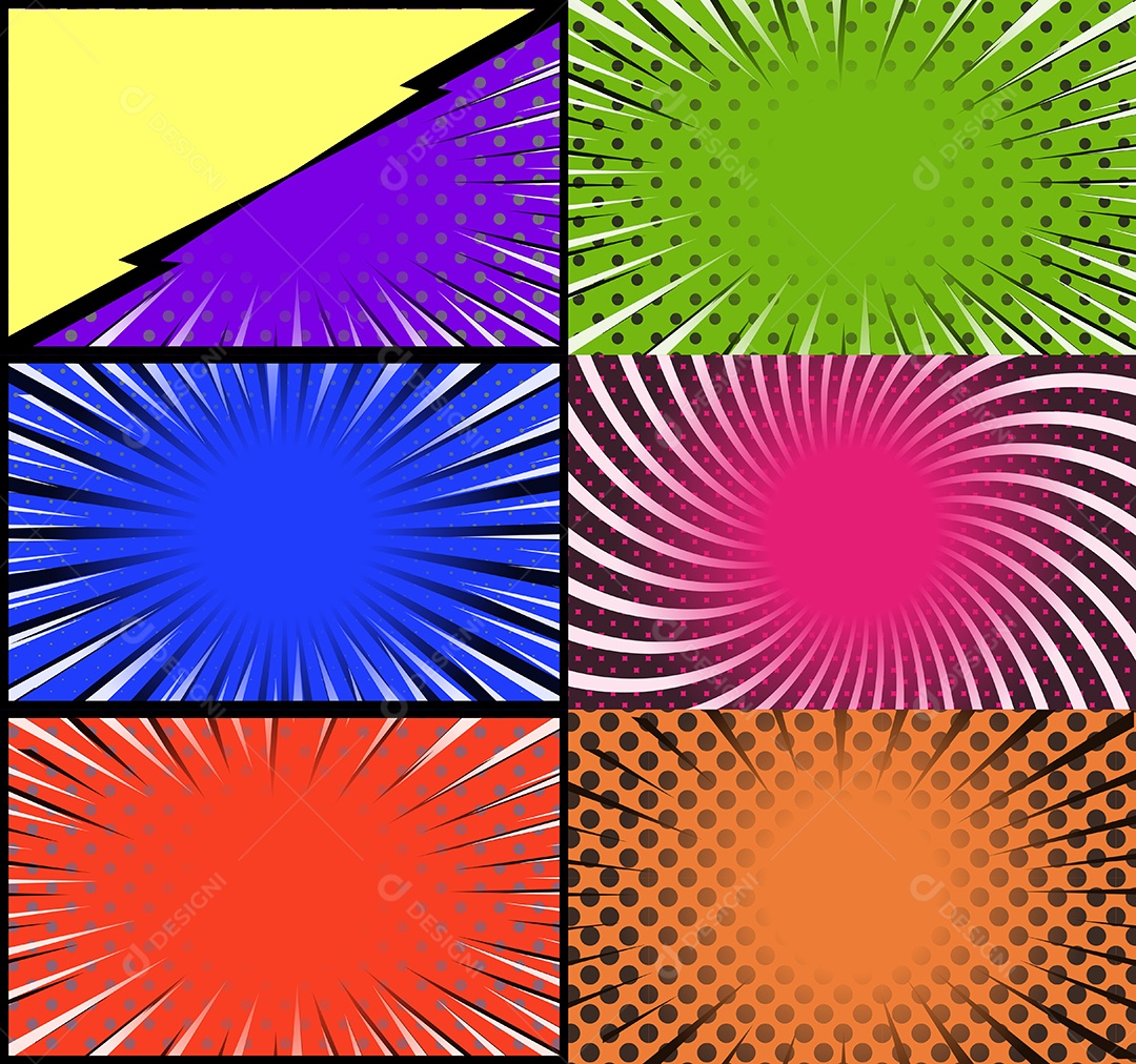 Vetor Retrô De Fundo em Quadrinhos Coloridos Vetor EPS