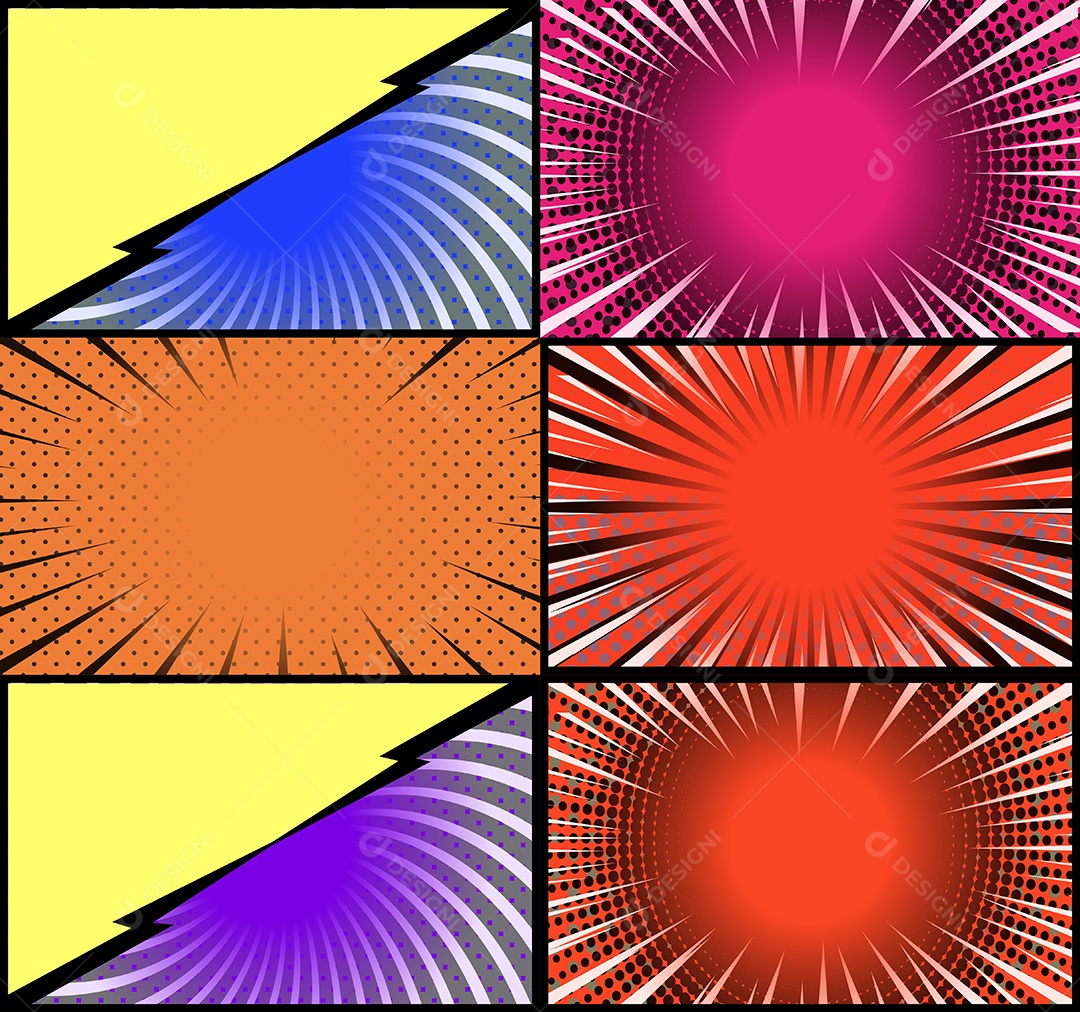 Vetor Retrô De Fundo em Quadrinhos Coloridos Vetor EPS