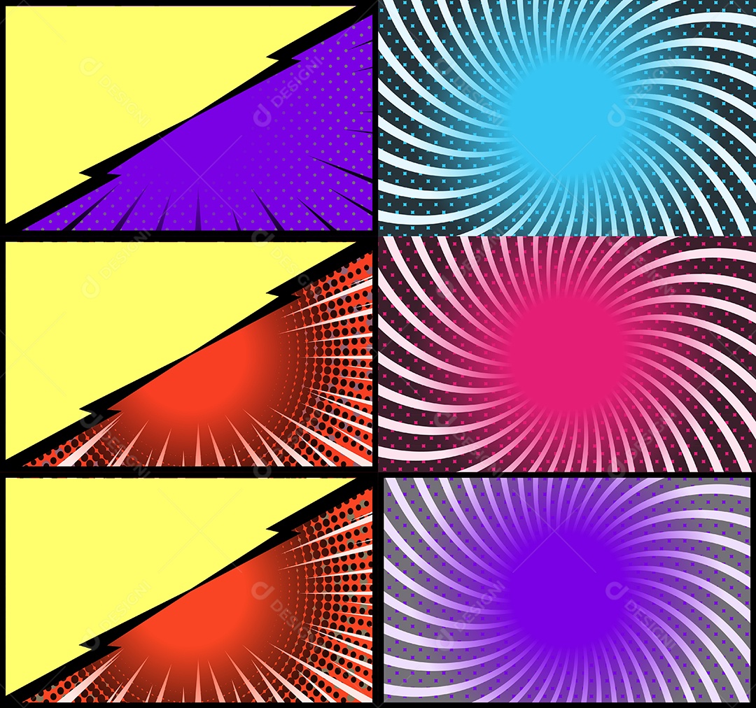 Vetor Retrô De Fundo em Quadrinhos Coloridos Vetor EPS