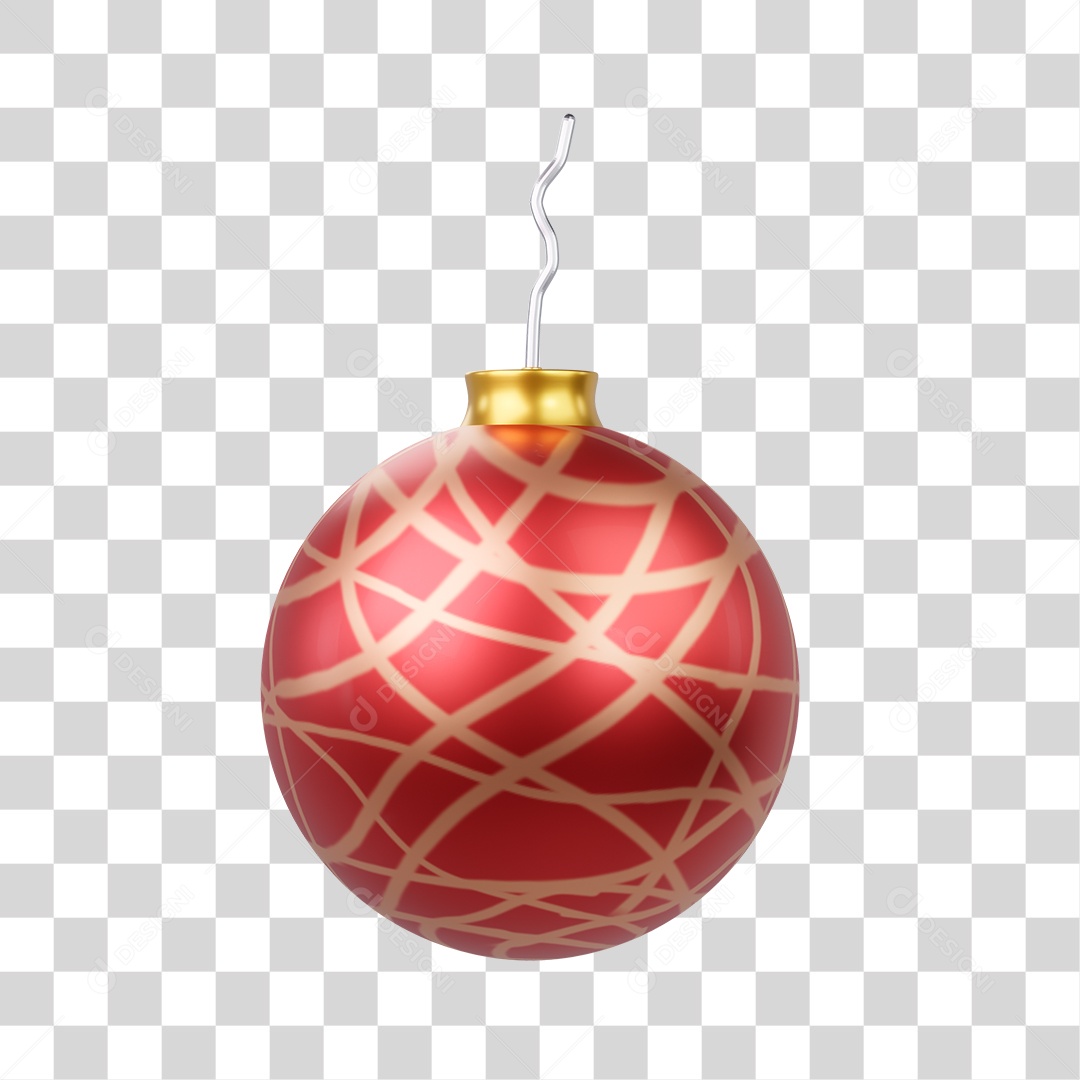Elemento de Natal Bola de Natal 3D PNG Transparente Sem Fundo